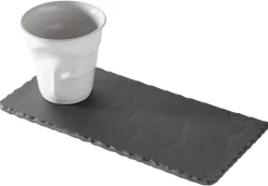 Sous-tasse à café gourmand rectangulaire ardoise porcelaine culinaire 25 cm Basalt - REVOL Hot