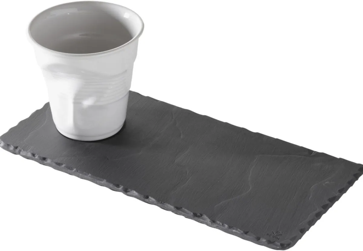 Sous-tasse à café gourmand rectangulaire ardoise porcelaine culinaire 25 cm Basalt - REVOL Hot