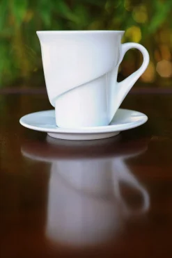 Sous-tasse à café lungo rond blanc porcelaine vitrifiée Ø 15 cm Delissea - RAK