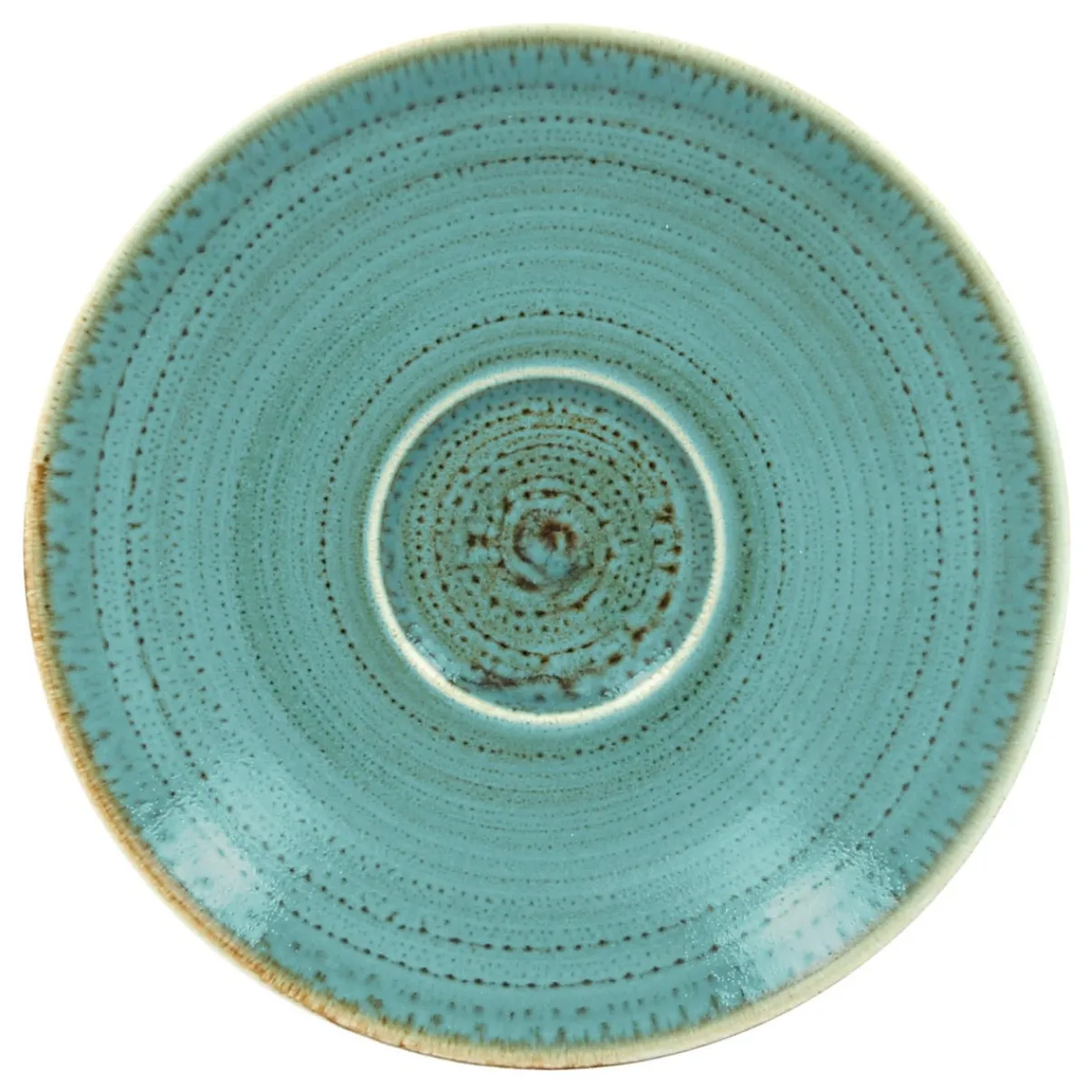 Sous tasse à café rond bleu porcelaine vitrifiée Ø 17 cm Twirl - RAK
