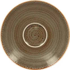 Sous tasse à café rond brun porcelaine vitrifiée Ø 17 cm Twirl - RAK