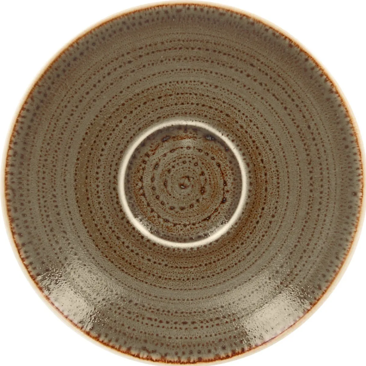 Sous tasse à café rond brun porcelaine vitrifiée Ø 17 cm Twirl - RAK