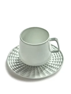 SERAX Sous tasse à café rond vert porcelaine bone china Ø 11,5 cm Nido New