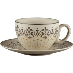 Sous tasse à café/thé rond Argila Décor Cartagena porcelaine Ø 17 cm Earth - RAK New