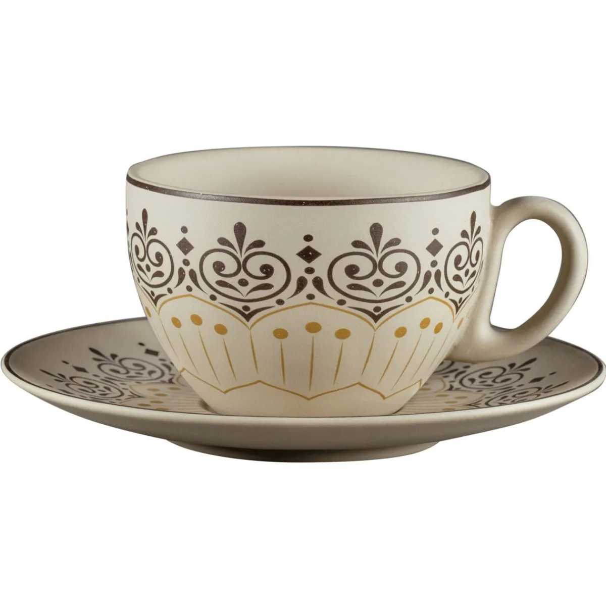 Sous tasse à café/thé rond Argila Décor Cartagena porcelaine Ø 17 cm Earth - RAK New