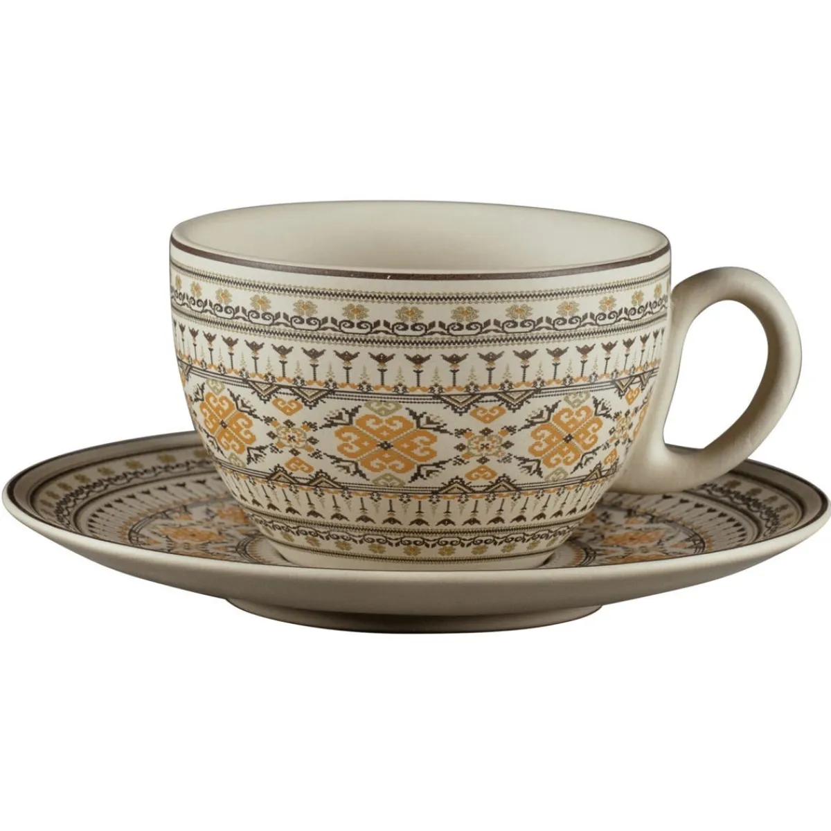 Sous tasse à café/thé rond Argila Décor Genoa porcelaine Ø 17 cm Earth - RAK Hot