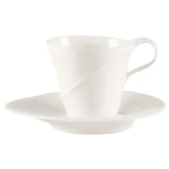 Sous tasse à café/thé rond blanc porcelaine bone china 15,5 cm Pose - RAK Online
