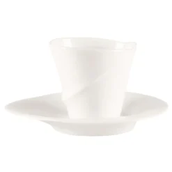 Sous tasse à café/thé rond blanc porcelaine bone china 15,5 cm Pose - RAK Online