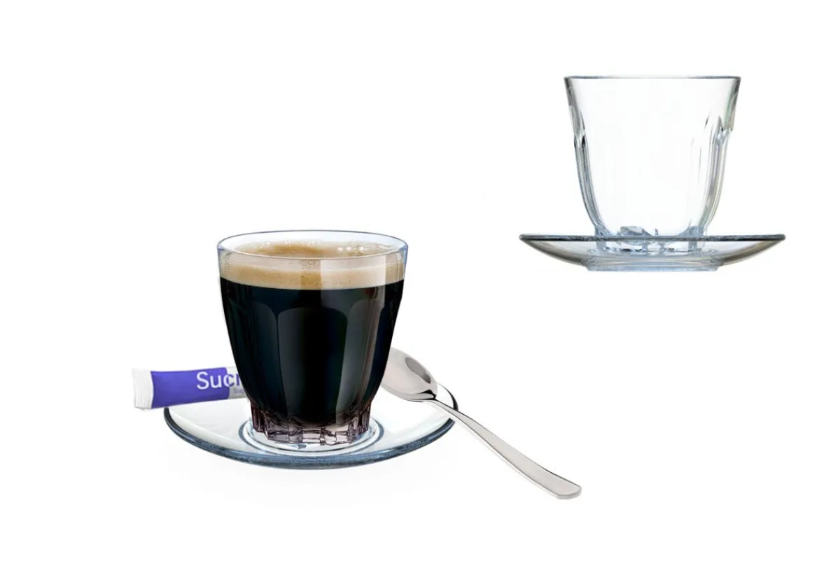 Sous tasse à café transparent verre trempé Ø 112 mm Arcadie - ARCOROC Outlet