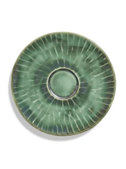 Sous tasse à cappuccino rond vert grès émaillé 14,5 cm Ø 14,5 cm Verde Lanza - SERAX Discount