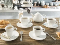 PRO.MUNDI Sous-tasse à cappuccino / thé rond blanc porcelaine Ø 15 cm Slim O Hot