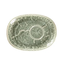 Sous tasse à déjeuner ovale Sage porcelaine vitrifiée 19 cm Krush - RAK Outlet
