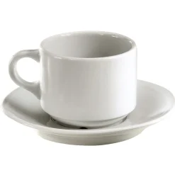 PILLIVUYT Sous tasse à déjeuner rond blanc porcelaine culinaire Ø 16 cm Bourges Hot