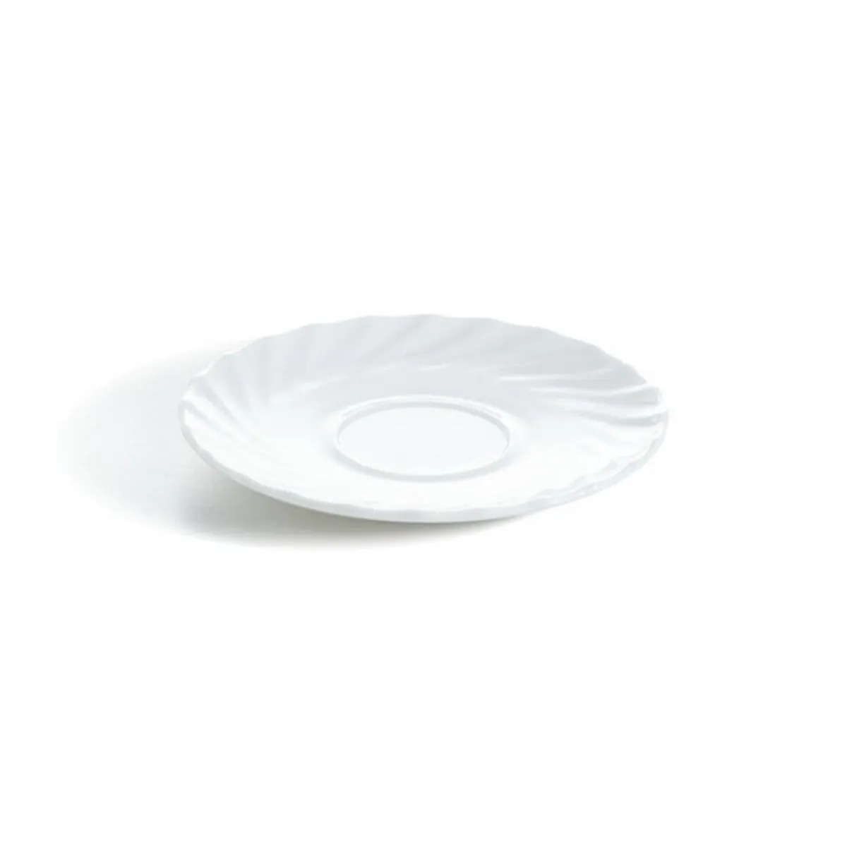 Sous-tasse à déjeuner rond blanc verre opal Ø 16 cm Trianon - ARCOROC Outlet