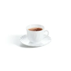 Sous-tasse à déjeuner rond blanc verre opal Ø 16 cm Trianon - ARCOROC Outlet
