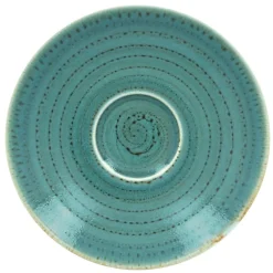 RAK Sous tasse à espresso rond bleu porcelaine vitrifiée Ø 12,5 cm Twirl Clearance
