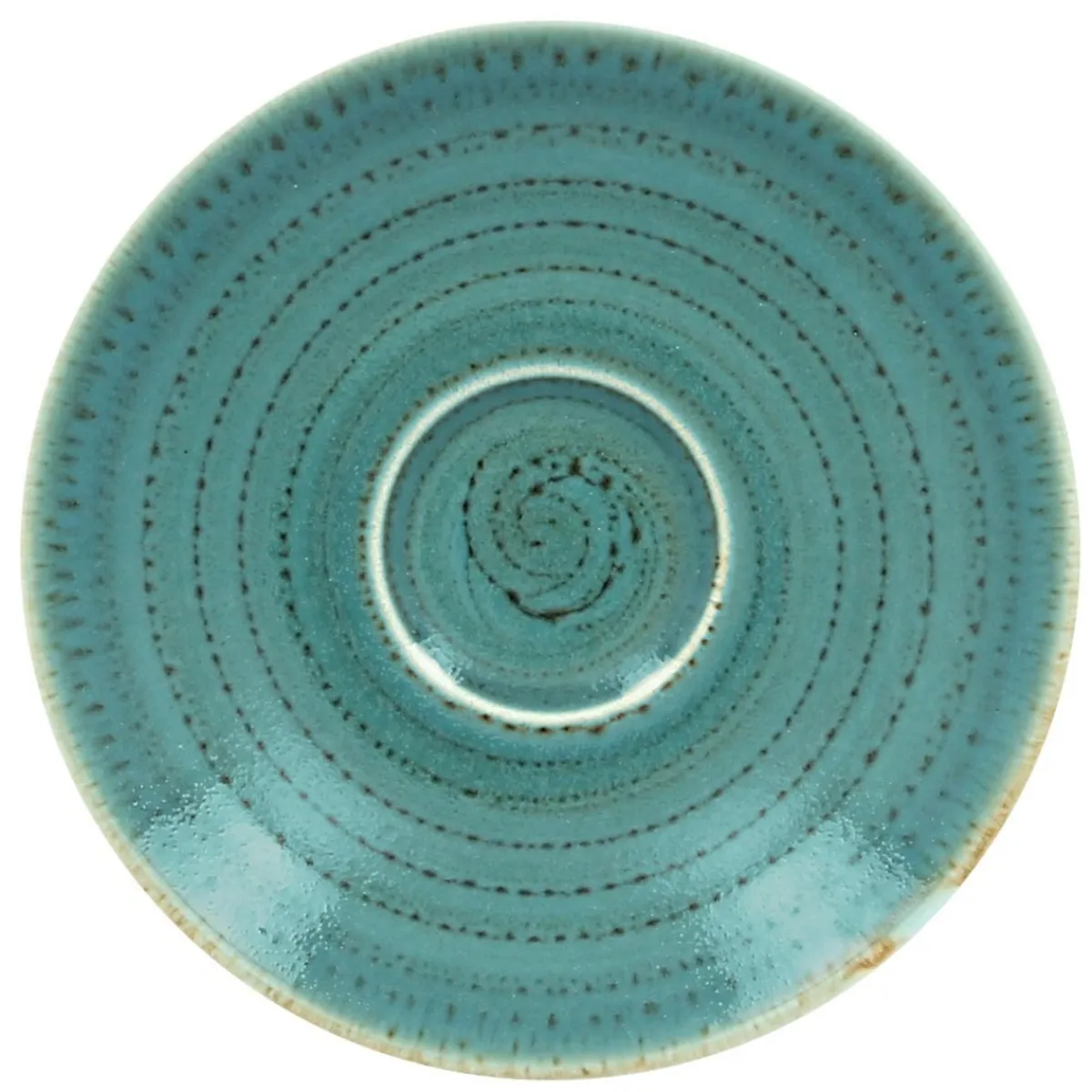 RAK Sous tasse à espresso rond bleu porcelaine vitrifiée Ø 12,5 cm Twirl Clearance