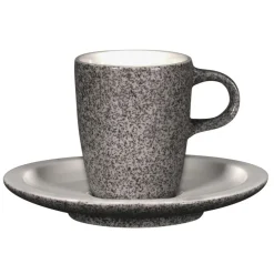 Sous tasse à espresso rond gris porcelaine vitrifiée Ø 13 cm stone Ease - RAK Discount
