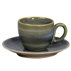 Sous tasse à espresso rond Jade porcelaine vitrifiée Ø 12,5 cm stone Spot - RAK Outlet