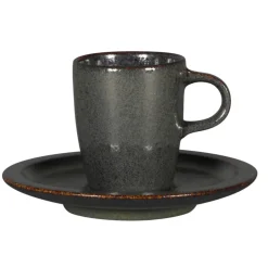 Sous tasse à espresso rond noir porcelaine vitrifiée Ø 13 cm stone Ease - RAK New