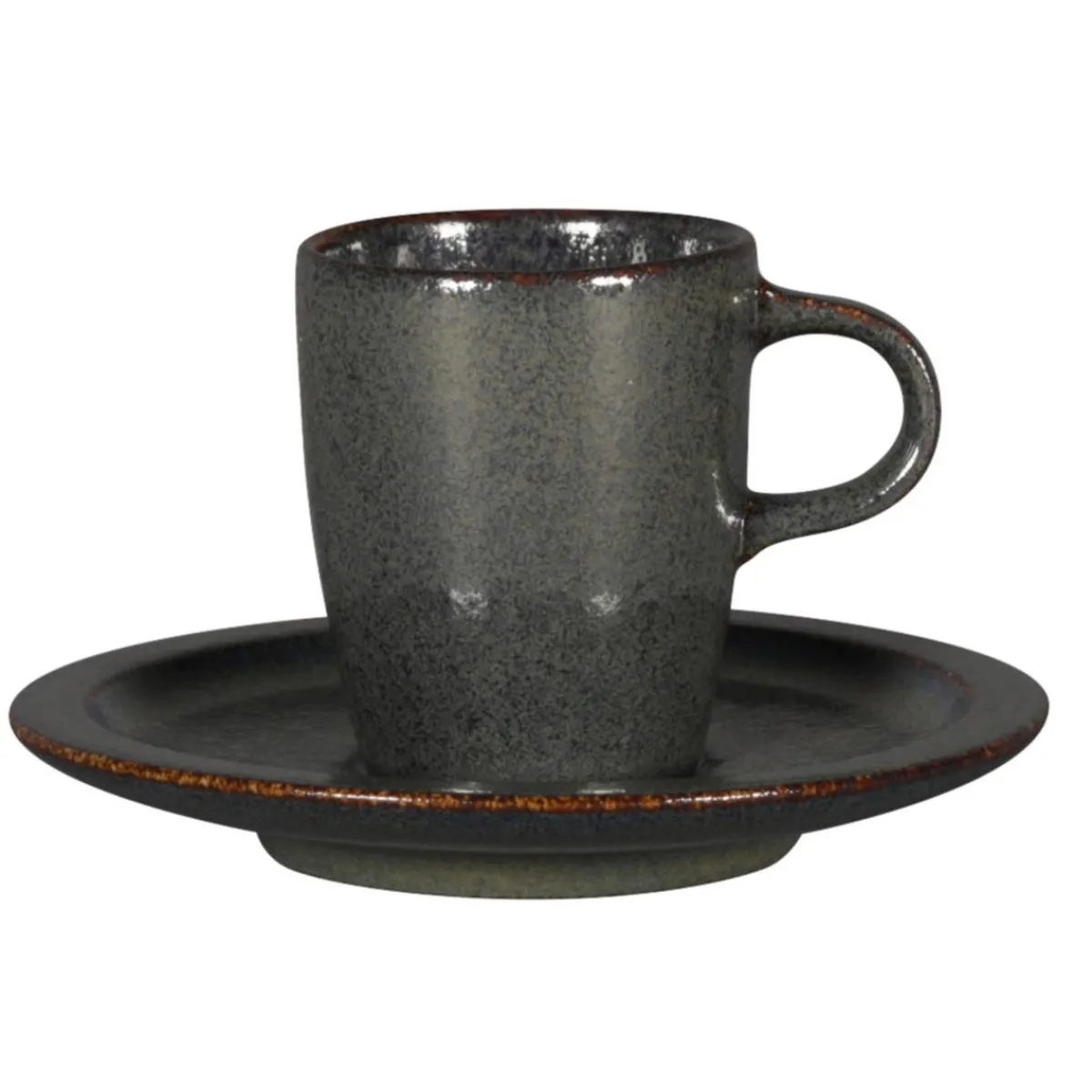 Sous tasse à espresso rond noir porcelaine vitrifiée Ø 13 cm stone Ease - RAK New