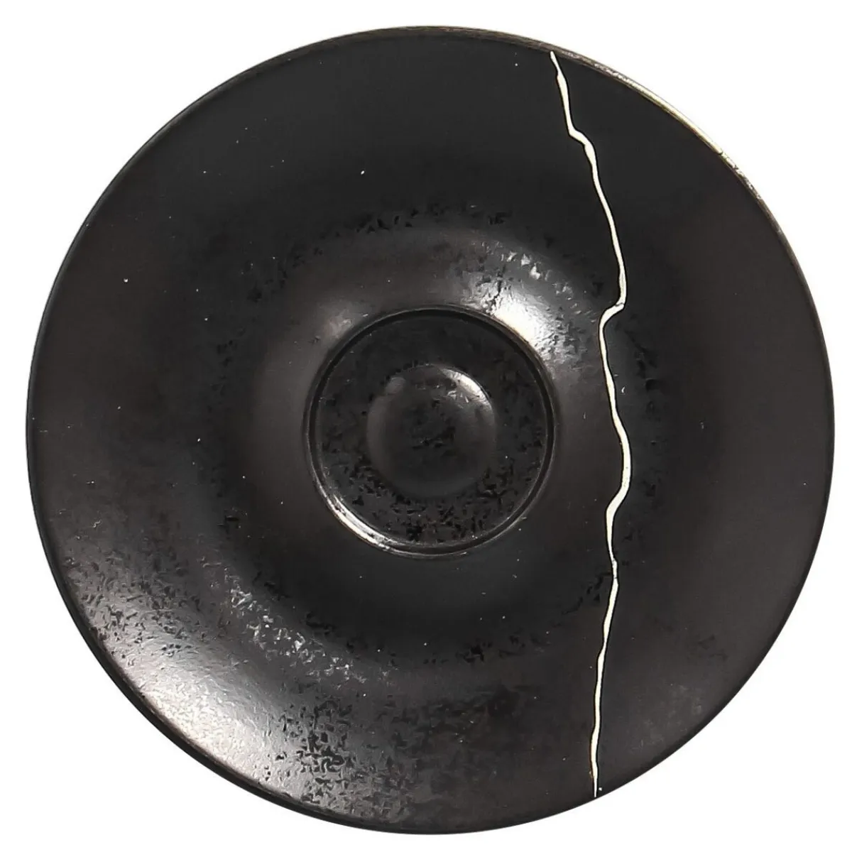 Sous tasse à espresso rond noir porcelaine Ø 12 cm Kintzoo - RAK Outlet