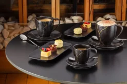 RAK Sous tasse à espresso rond noir porcelaine Ø 12 cm Kintzoo Outlet