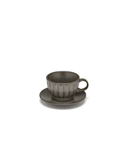 SERAX Sous tasse à espresso rond vert grès émaillé Ø 12 cm Inku