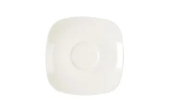 Sous-tasse à expresso carré ivoire porcelaine vitrifiée 12 cm Ska - RAK Sale