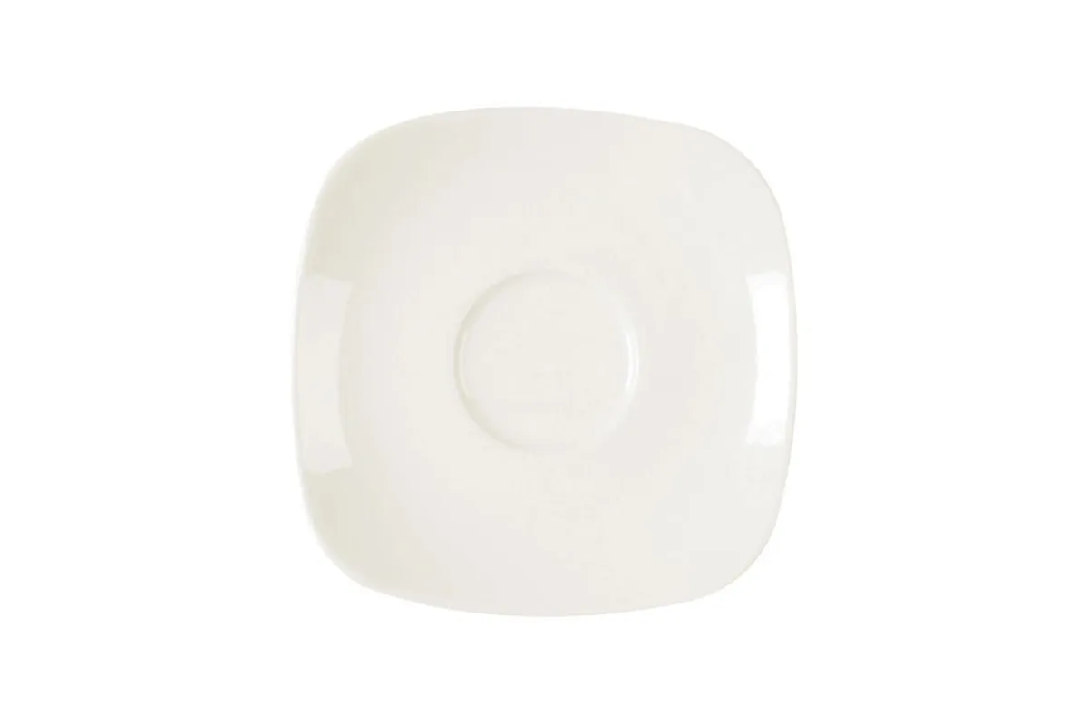 Sous-tasse à expresso carré ivoire porcelaine vitrifiée 12 cm Ska - RAK Sale