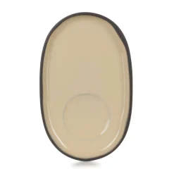 REVOL Sous-tasse à expresso ovale beige porcelaine culinaire 13,5 cm Caractère New