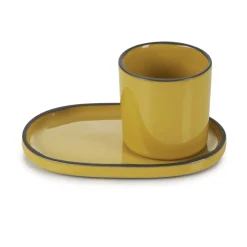 Sous-tasse à expresso ovale jaune porcelaine culinaire 13,5 cm Caractère - REVOL Sale