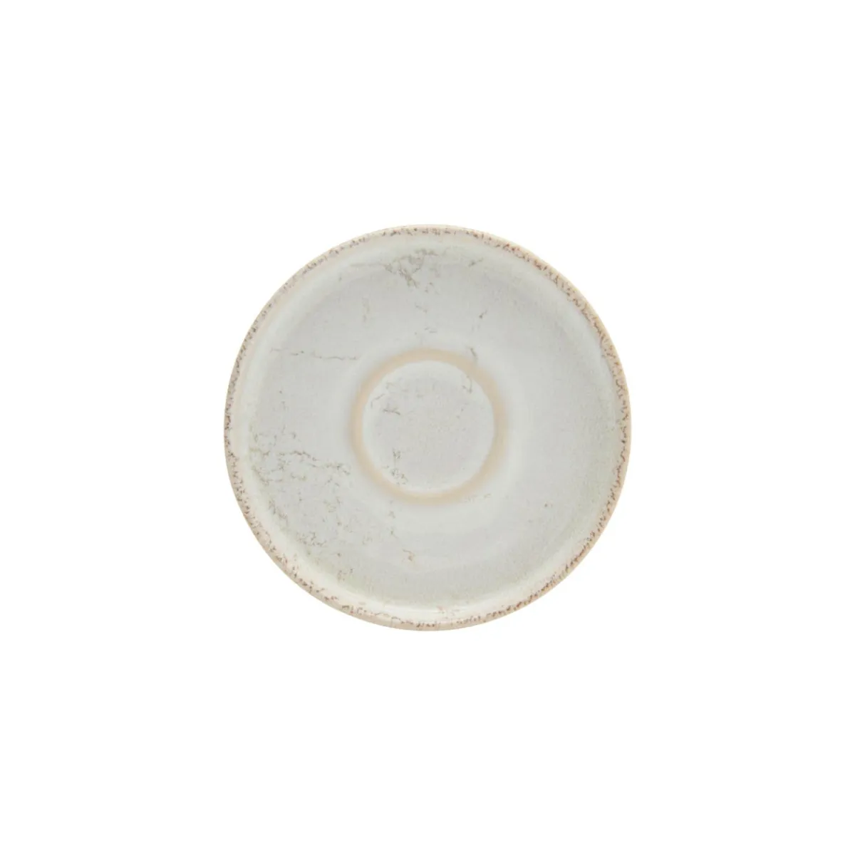 ACCOLADE Sous tasse expresso rond beige grès émaillé Ø 12 cm Sand Discount