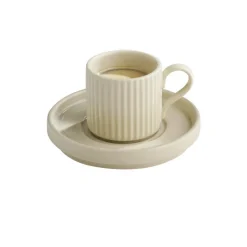 APS Sous-tasse expresso rond beige porcelaine Ø 12,5 cm The Grid Outlet