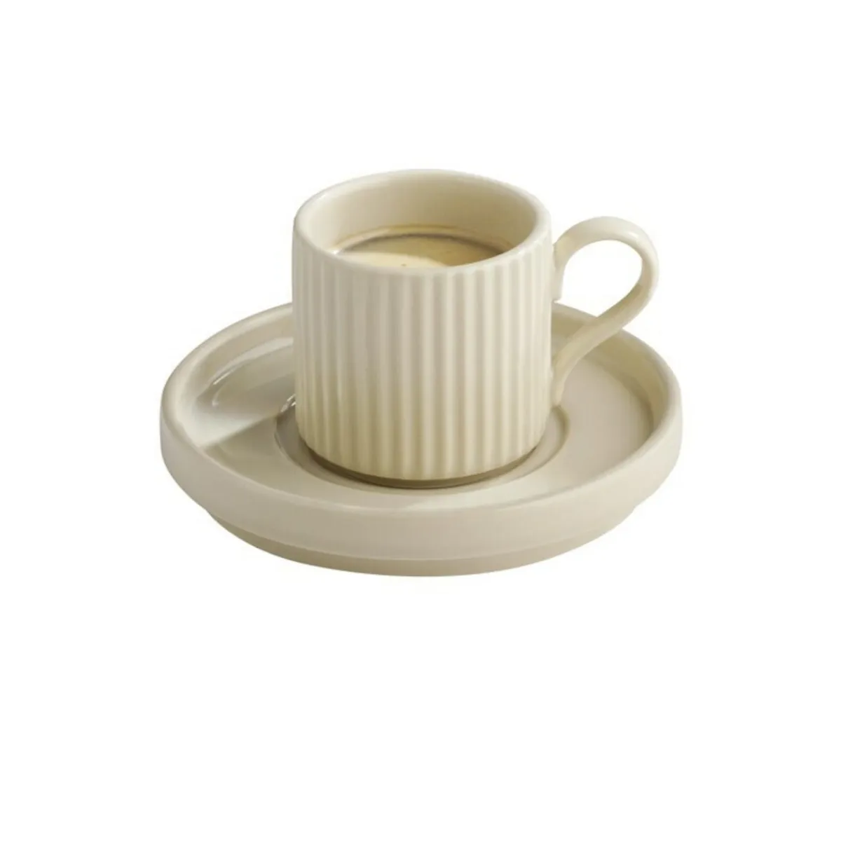 APS Sous-tasse expresso rond beige porcelaine Ø 12,5 cm The Grid Outlet