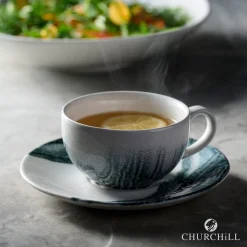 Sous-tasse à expresso rond Black porcelaine vitrifiée Ø 11 cm Tide - CHURCHILL Discount