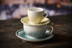 CHURCHILL Sous tasse à expresso rond Black porcelaine vitrifiée Ø 11,8 cm Inked Lume Hot