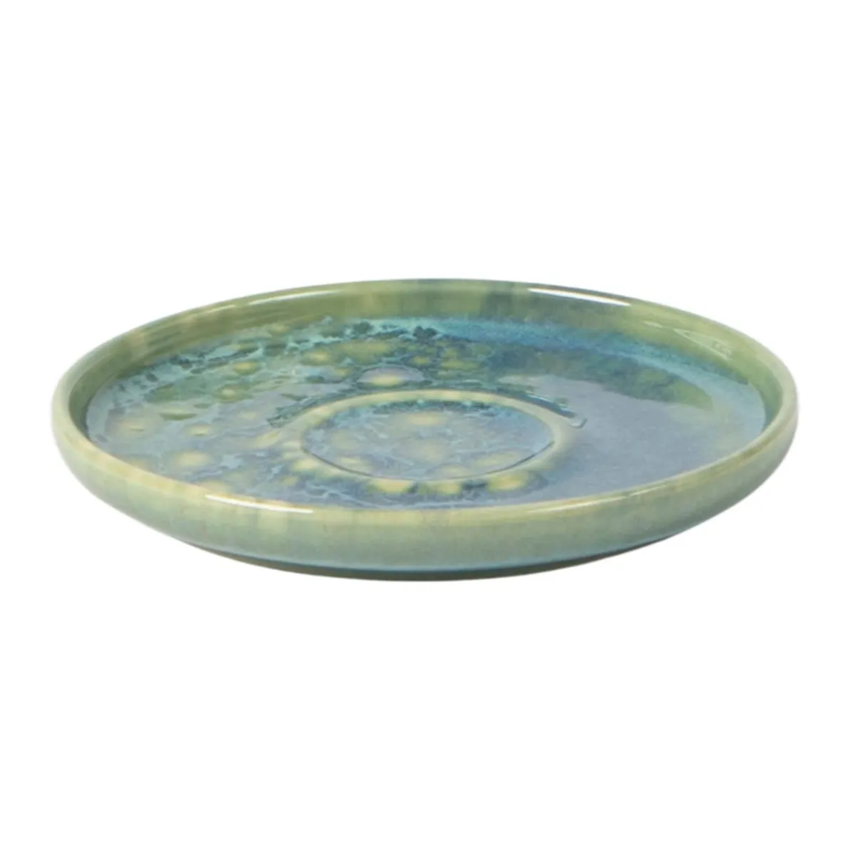 Sous tasse expresso rond bleu grès émaillé Ø 12 cm Magic - ACCOLADE Hot