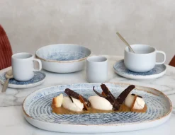 Sous tasse expresso rond bleu grès émaillé Ø 12 cm Ice - ACCOLADE Clearance