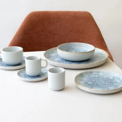 Sous tasse expresso rond bleu grès émaillé Ø 12 cm Ice - ACCOLADE Clearance