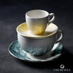 CHURCHILL Sous-tasse à expresso rond Gold porcelaine vitrifiée Ø 11 cm Tide Best