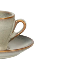 PRO.MUNDI Sous tasse à expresso rond gris bleu porcelaine Ø 12 cm Serena Clearance