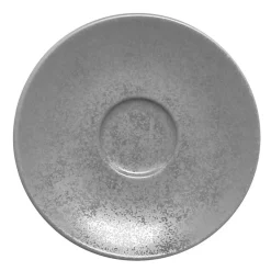 RAK Sous-tasse à expresso rond gris porcelaine vitrifiée Ø 12,5 cm Shale Hot
