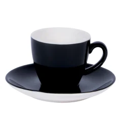 Sous-tasse à expresso rond noir porcelaine Ø 12 cm Emotions - PRO.MUNDI Outlet