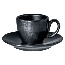 Sous-tasse à expresso rond noir porcelaine vitrifiée Ø 12,5 cm Karbon - RAK Clearance