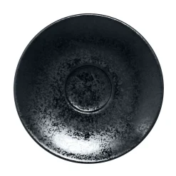 Sous-tasse à expresso rond noir porcelaine vitrifiée Ø 12,5 cm Karbon - RAK Clearance