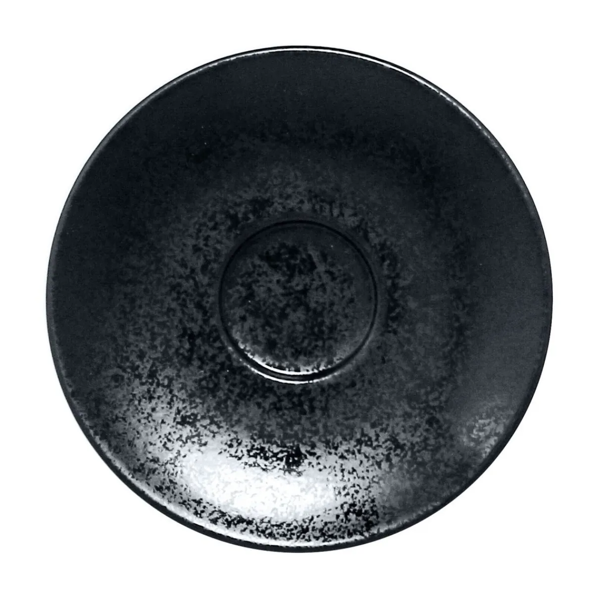 Sous-tasse à expresso rond noir porcelaine vitrifiée Ø 12,5 cm Karbon - RAK Clearance