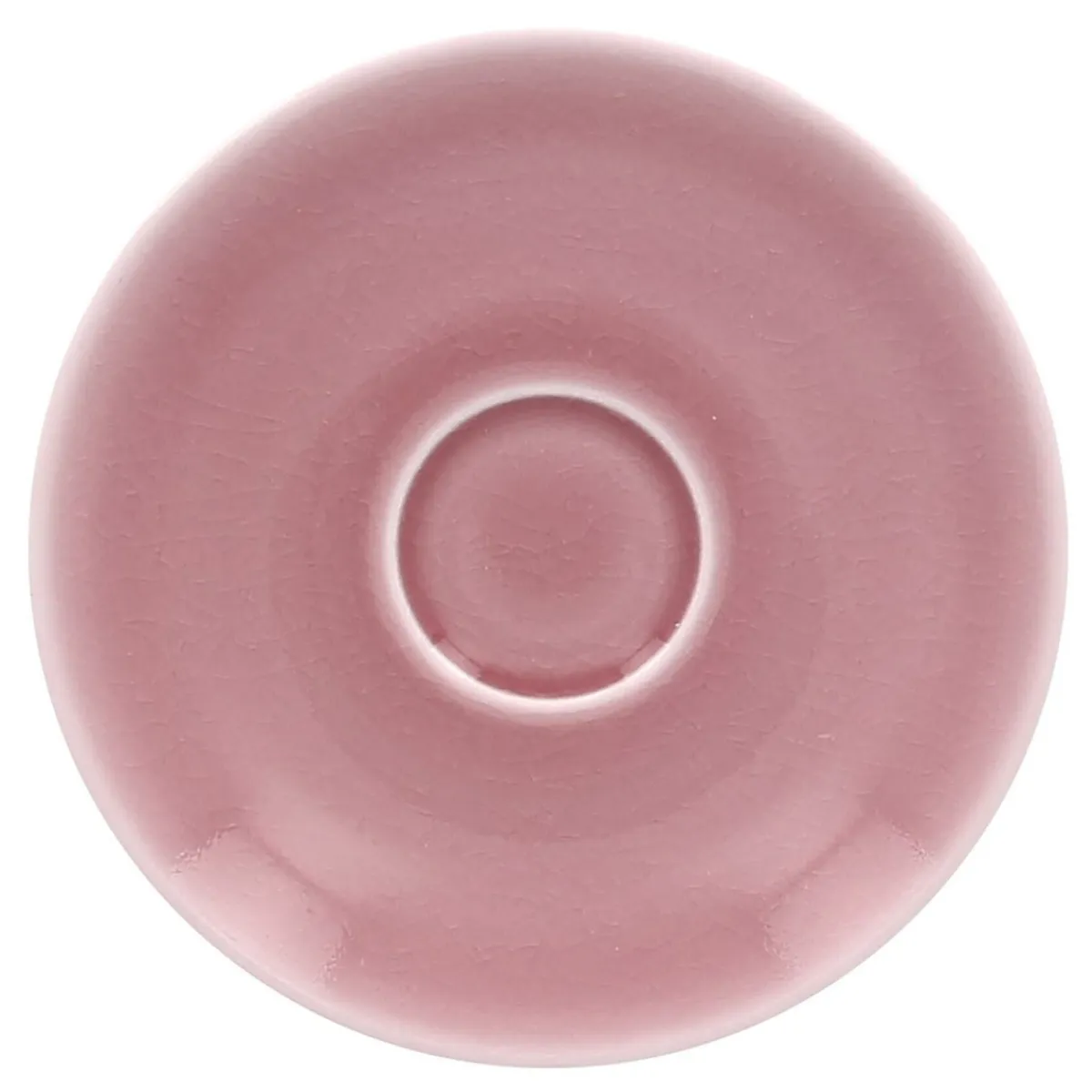 Sous-tasse à expresso rond rose porcelaine vitrifiée Ø 12,5 cm Vintage - RAK New