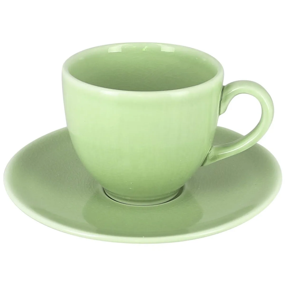 Sous-tasse à expresso rond vert porcelaine vitrifiée Ø 12,5 cm Vintage - RAK New