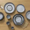 PRO.MUNDI Sous tasse mixte rond bleu glacier grès émaillé Ø 14 cm Snow